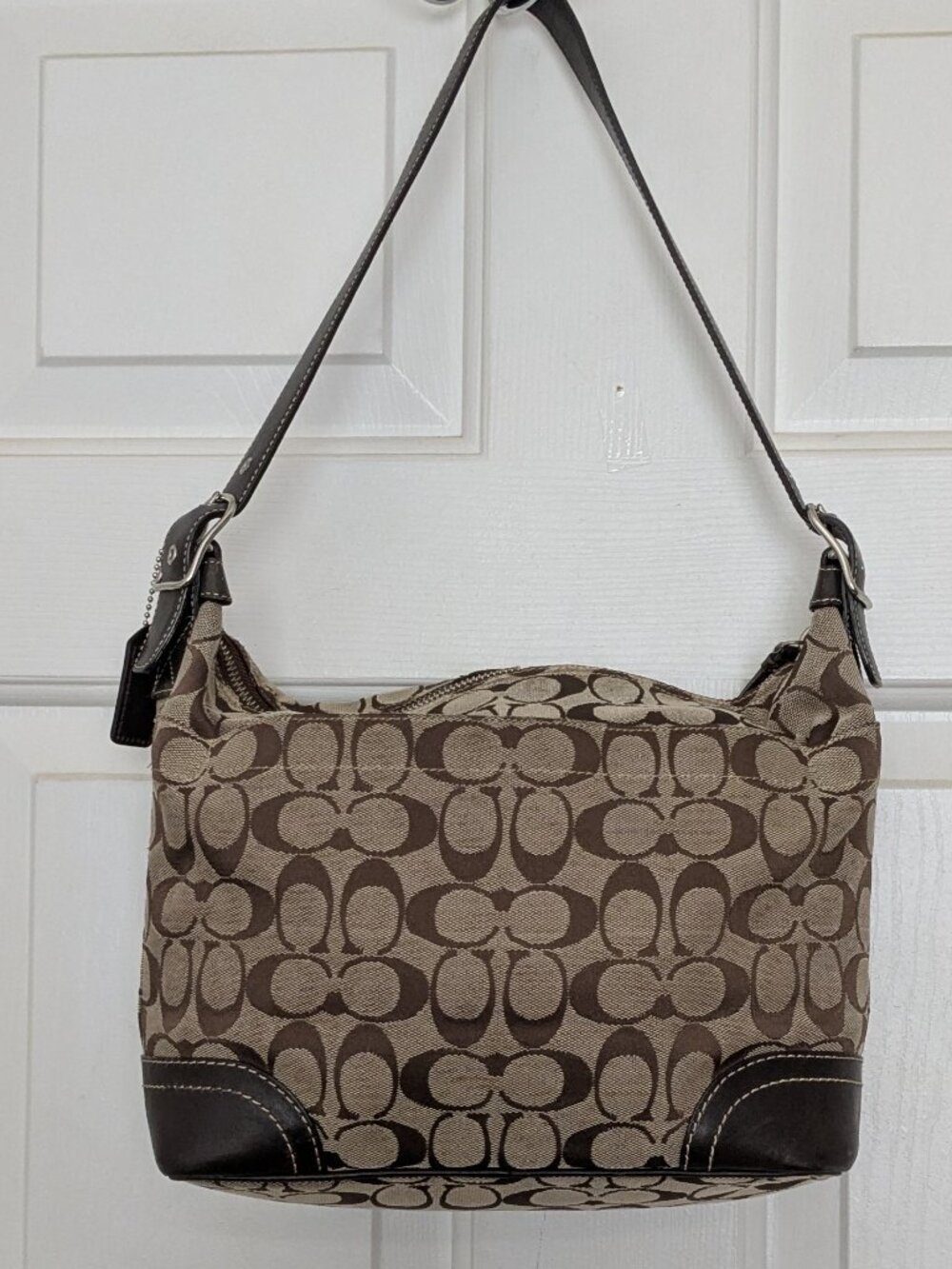 Coach A0879-F10906 Soho Hobo Shoulder Bag Brown Tan Medium Purse - Picture 2 of 14